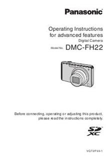 Panasonic Lumix FH22 manual. Camera Instructions.